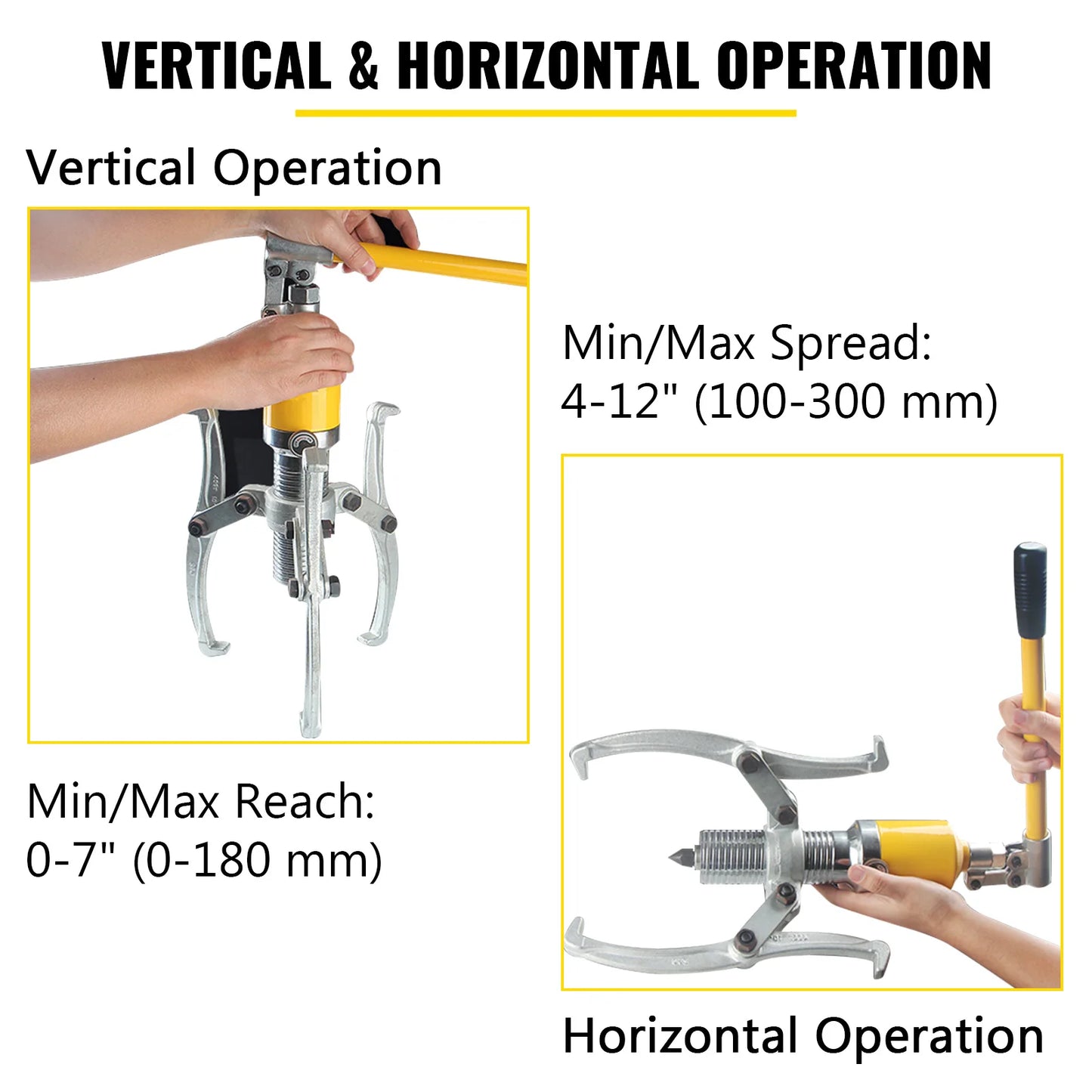 SucceBuy 15T Hydraulic Gear Puller Adjustable 3 Jaws Wheel Bearing Puller Separator Drawing Machine Wheel Bearing Removal Tool