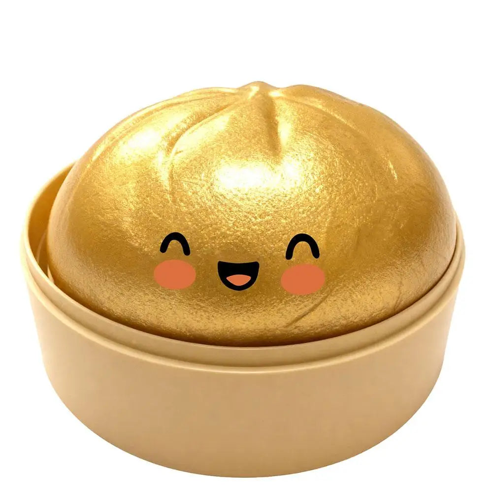 Realistic Giant Dumpling Squeeze Toy With Bamboo Steamer