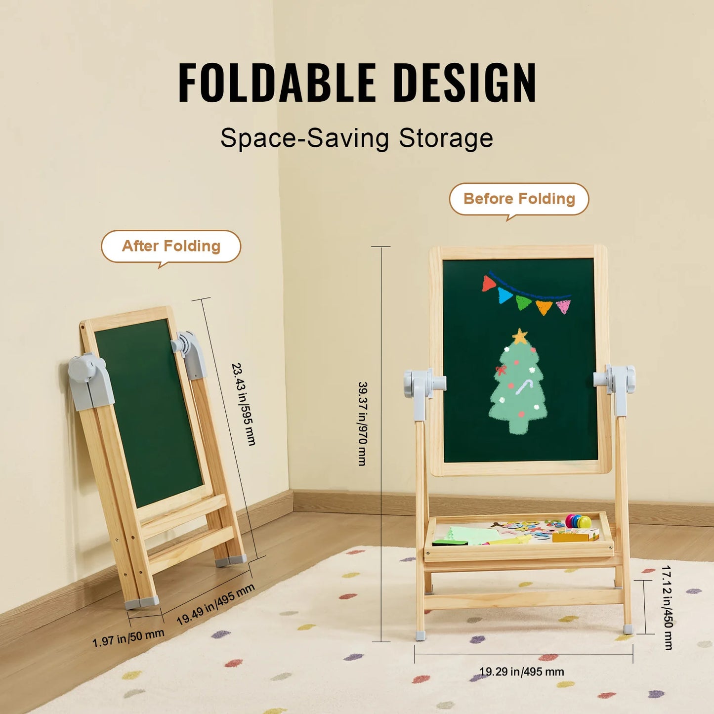 SucceBuy Standing Magnetic Drawing Board Art Easel Set