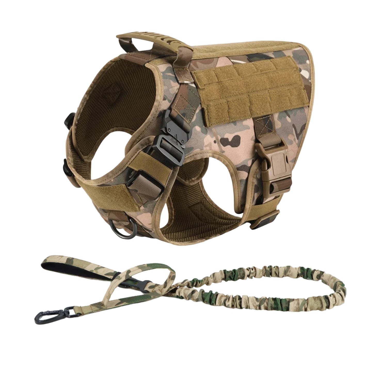 Petravel Tactical Dog Harness Vest With Molle Pouches For Training