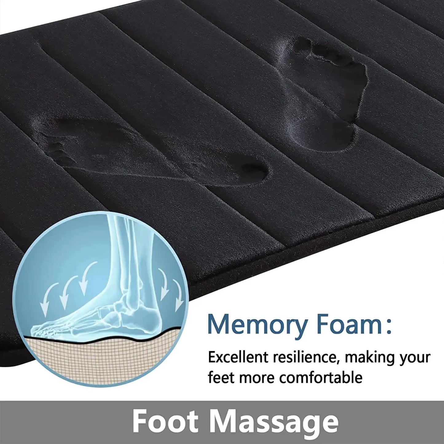 Memory Foam Bath Mat Non Slip Super Absorbent Bathroom Rug