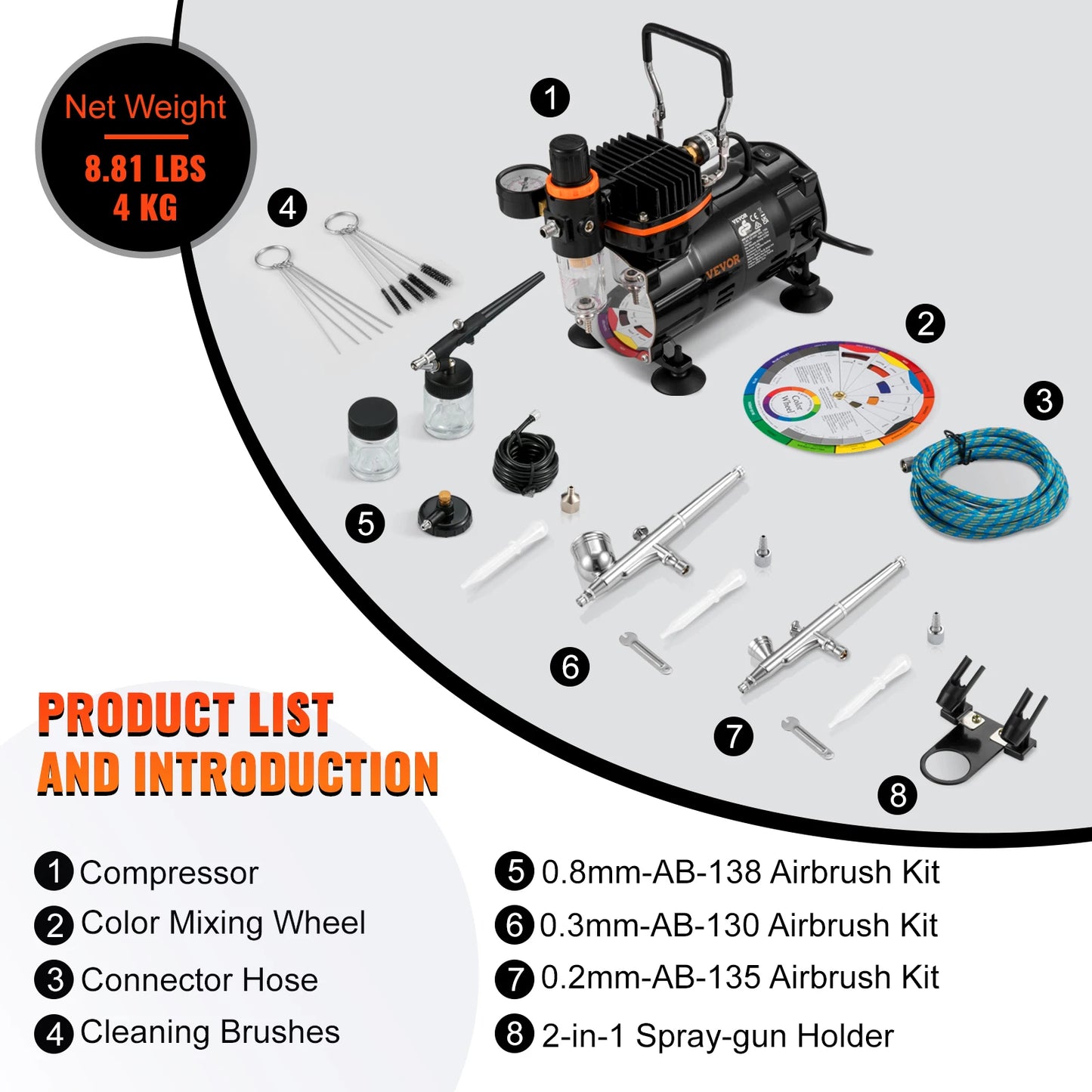 SucceBuy Professional Dual Action Electric Airbrush Paint Spray Kit