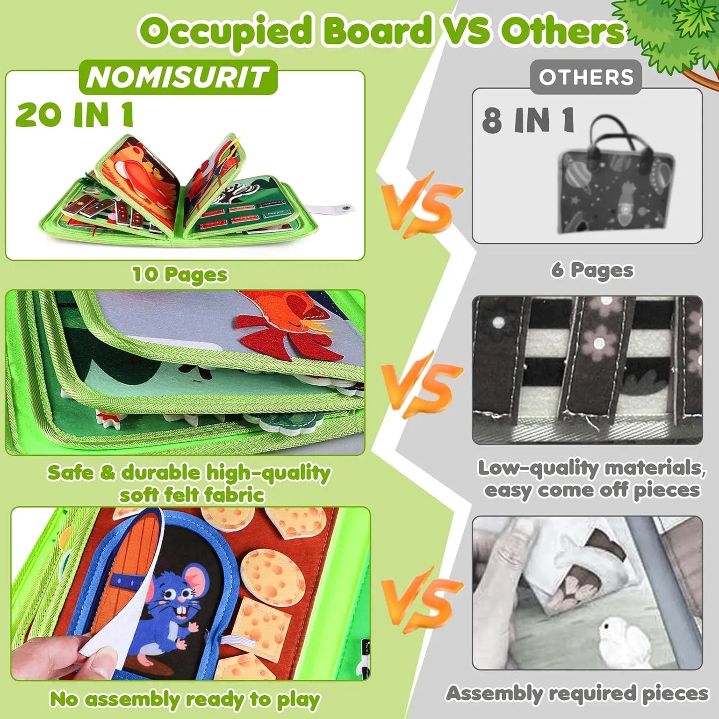 Busy Book For Toddlers Farm Animals Montessori Educational Toy