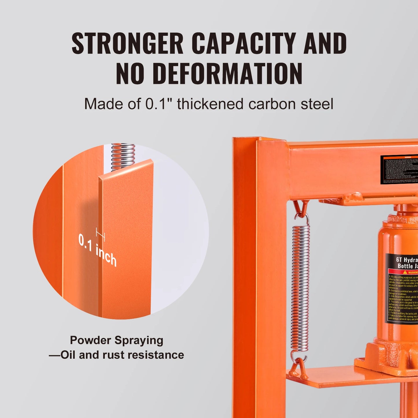 SucceBuy 6T H-Frame Hydraulic Shop Press With Plates