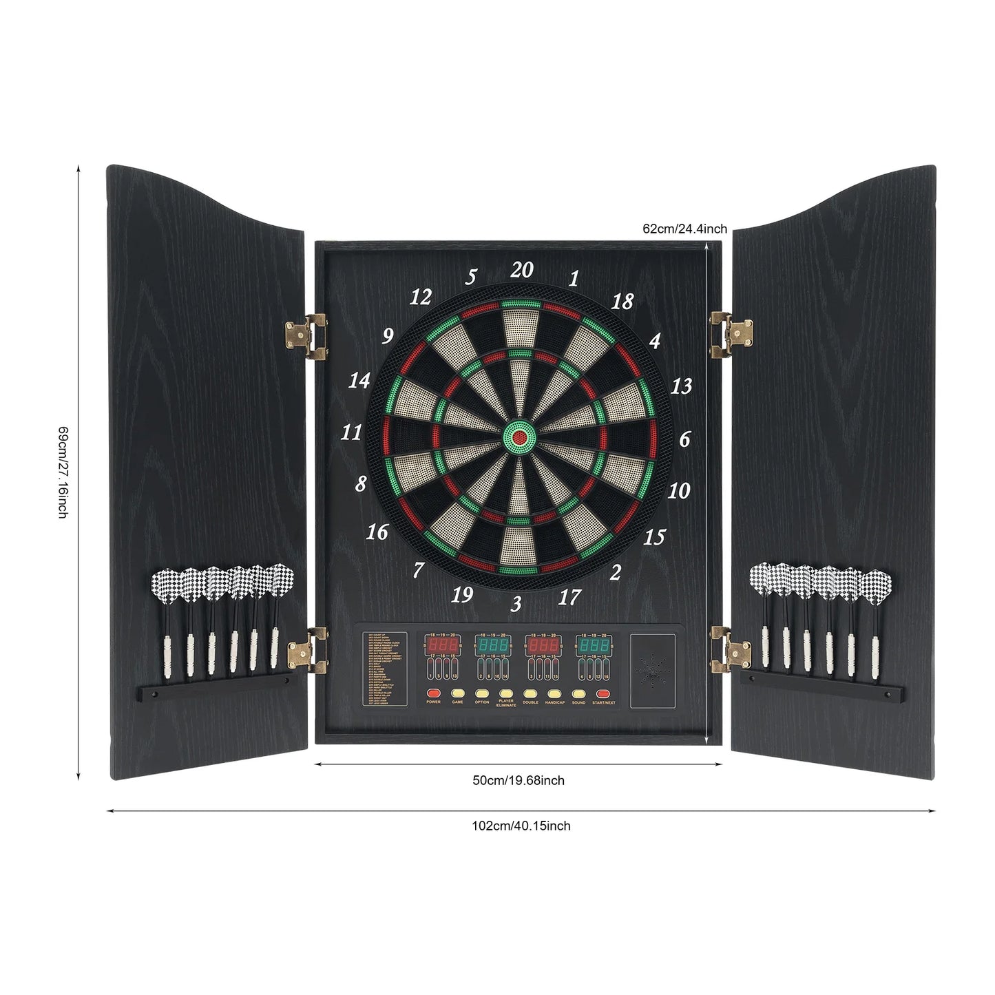 Electronic Dart Board Set With LED Displays And Voice Prompts