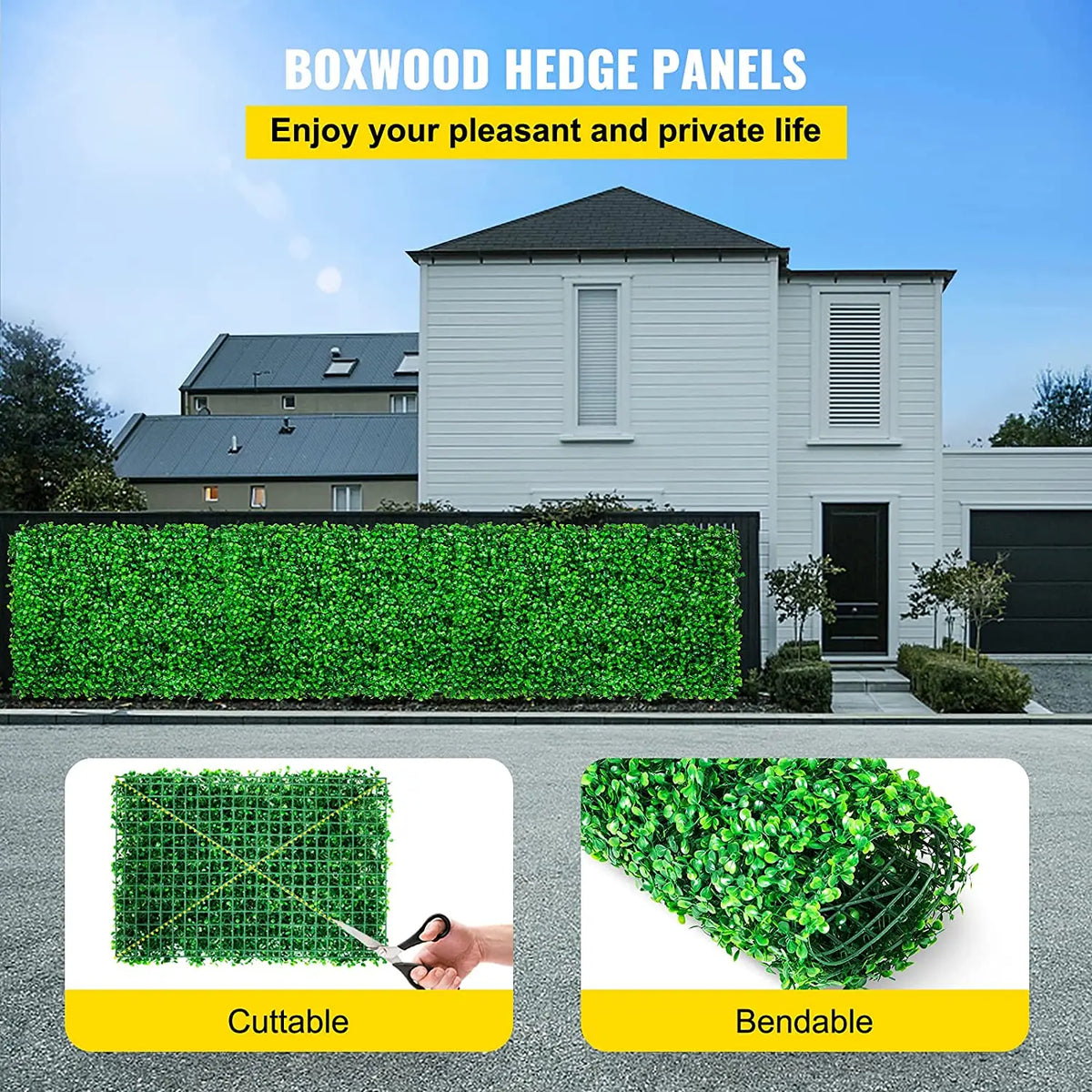 SucceBuy Artificial Boxwood Hedge Wall Panel For Privacy Screen