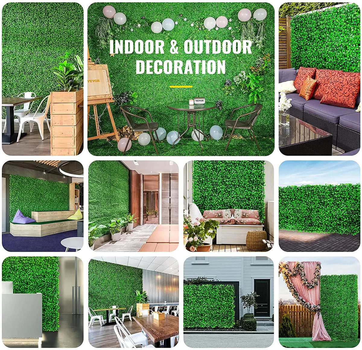 SucceBuy Artificial Boxwood Hedge Wall Panel For Privacy Screen