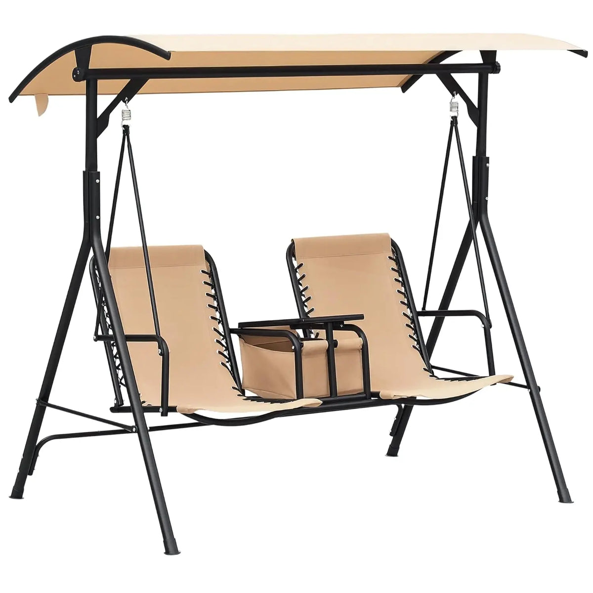 HUANZHUANG Patio Swing Chair With Canopy And Storage