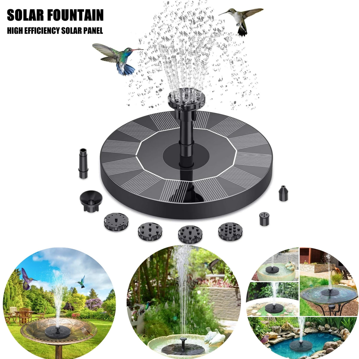 Mini Solar Water Fountain for Outdoor Pool, Pond, Bird Bath