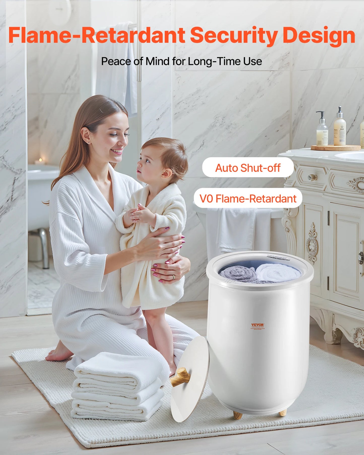 SucceBuy Towel Warmer With LED Light Auto Shutoff Temperature Settings