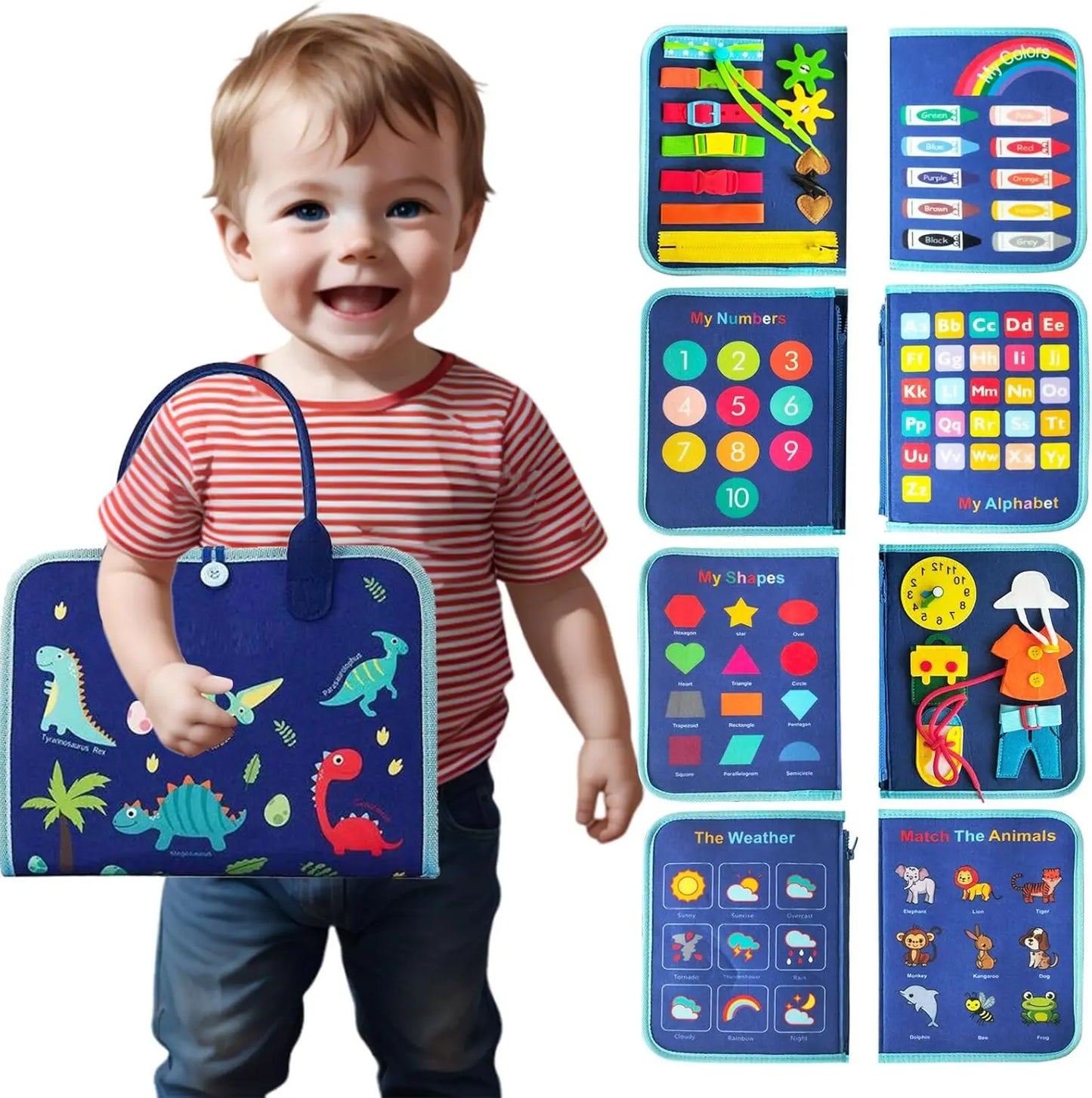 Busy Board Montessori Toy for Toddlers Sensory Learning