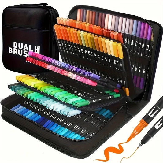 Vibrant Double Ended Watercolor Markers 24 Colors Art Set