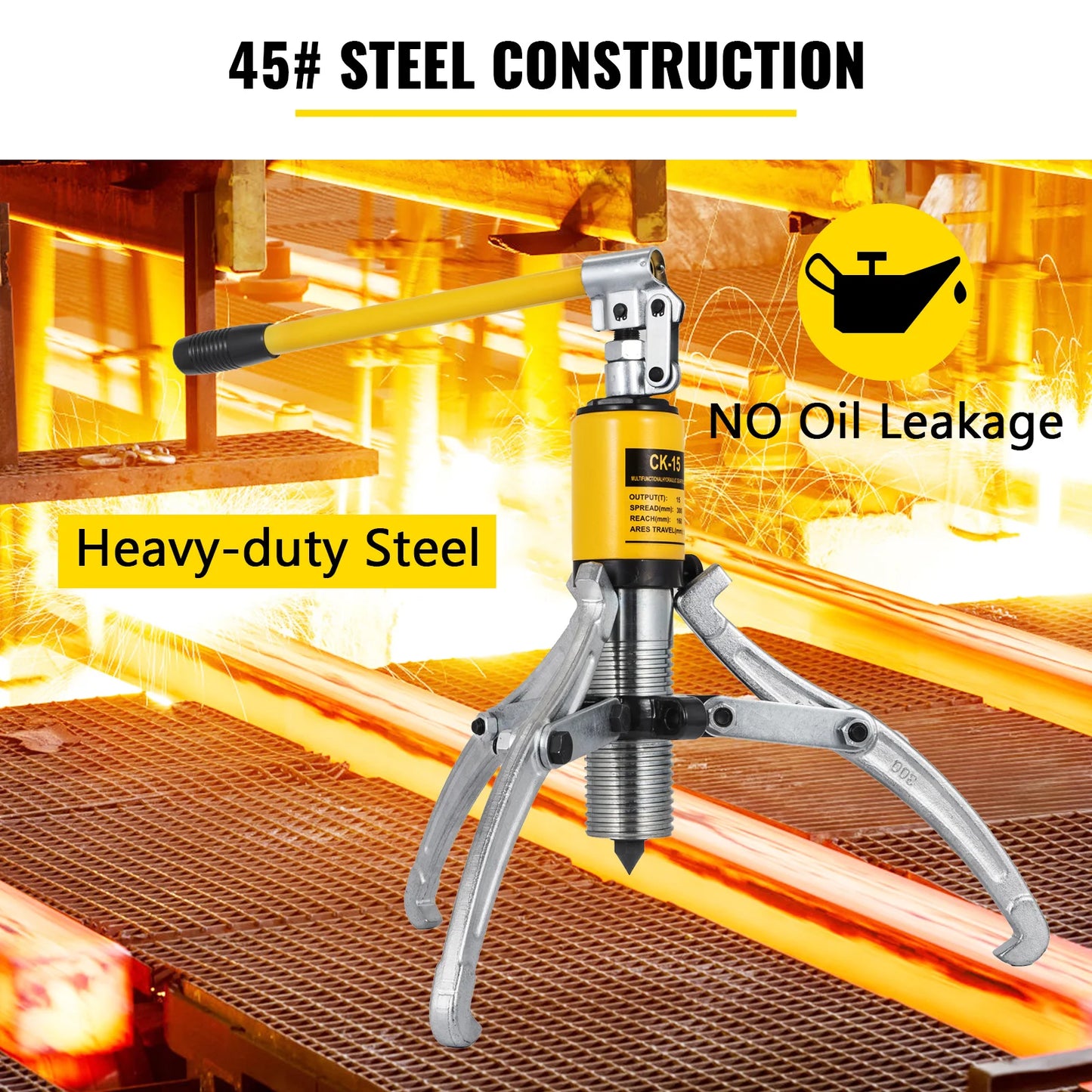 SucceBuy Hydraulic Gear Puller Adjustable 3 Jaws Wheel Bearing Separator