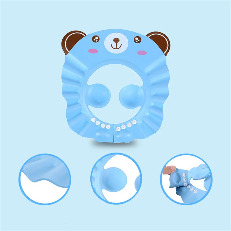 Adjustable Baby Shampoo Bathing Cap With Ear Protection