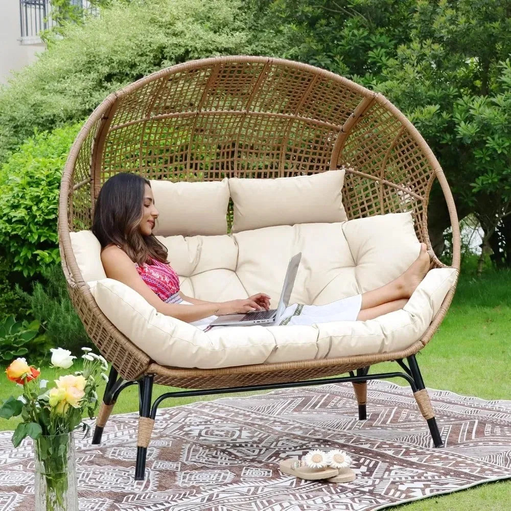 Double Egg Lounge Chair For Indoor Outdoor 680 Lb Capacity