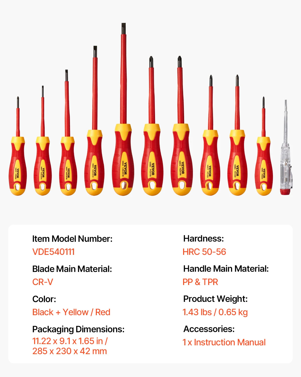 Insulated Screwdriver Set 1000V Magnetic Phillips For Electricians