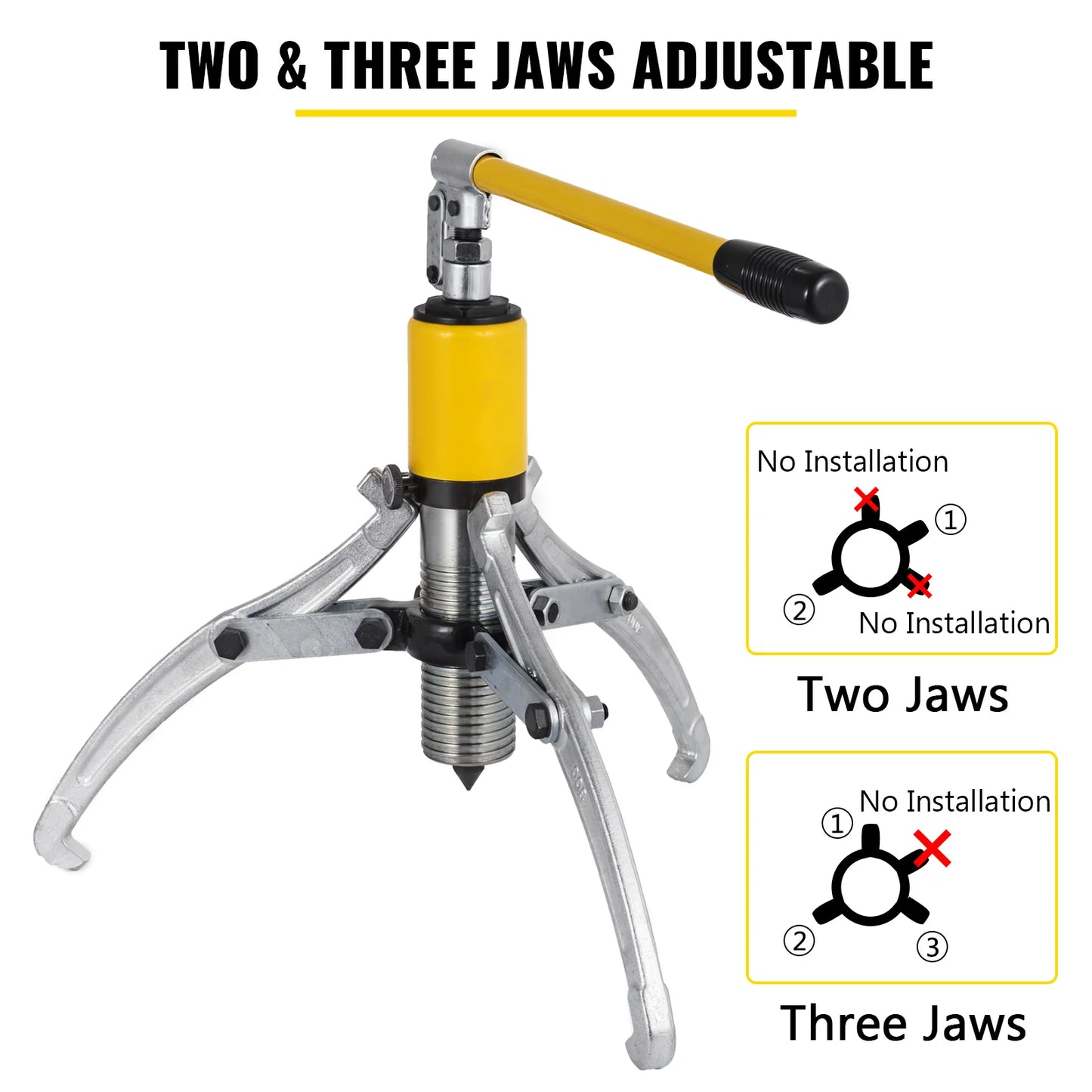 SucceBuy Hydraulic Gear Puller Adjustable 3 Jaws Wheel Bearing Separator
