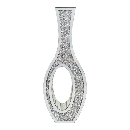 Mirrored Floor Vase With Crushed Diamond Decor For Modern Home