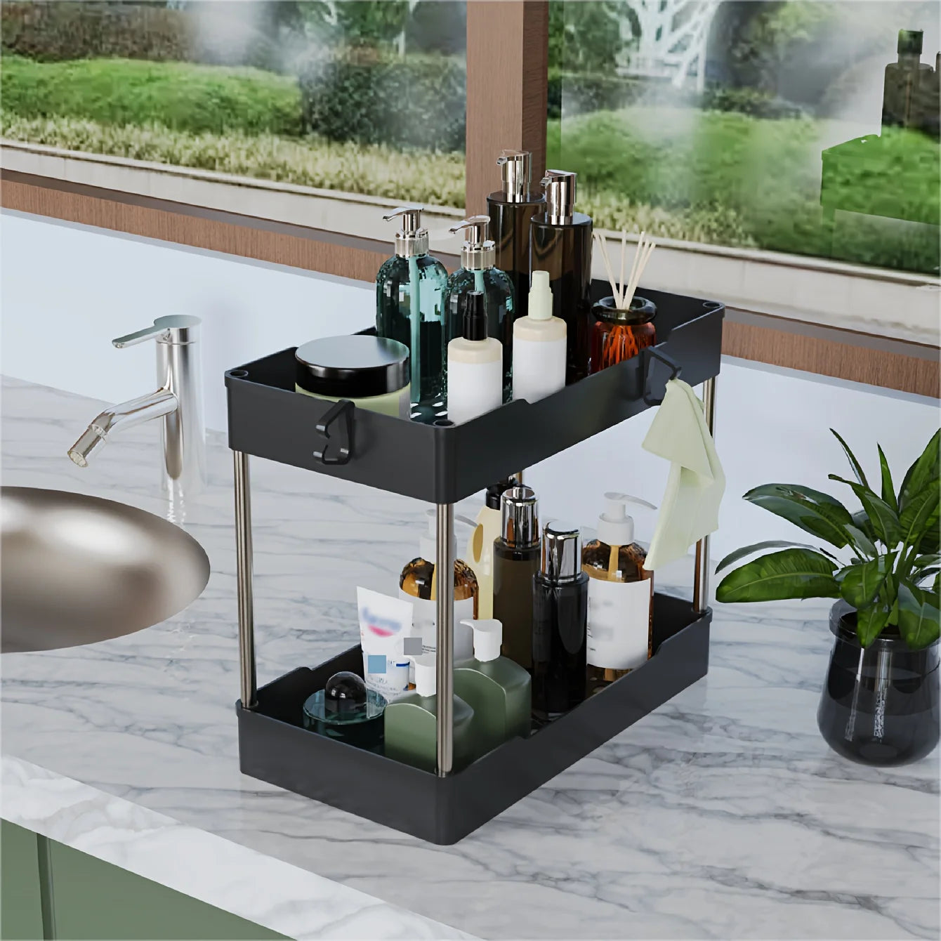 Under Sink Organizer Set 3 Piece Plastic Storage Racks