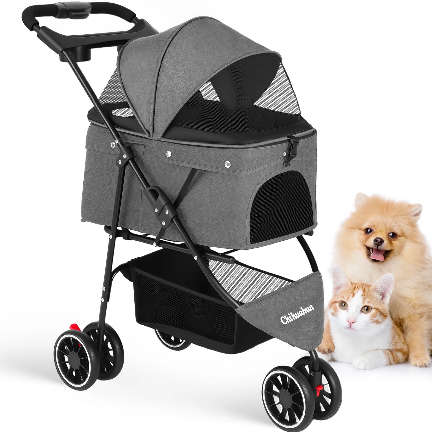 Chihuahua Pet Stroller Small Dogs And Cats Portable Foldable Carrier