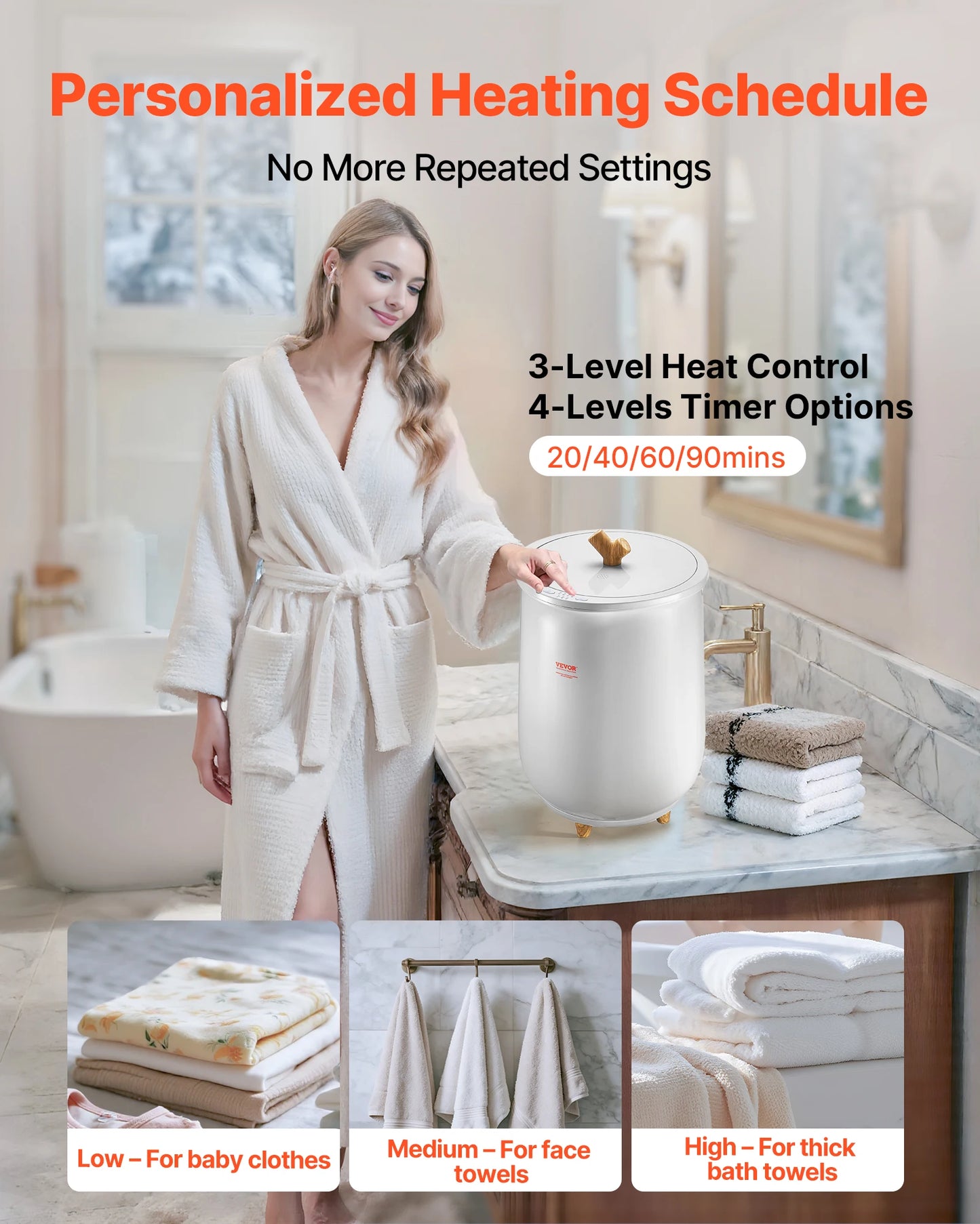 SucceBuy Towel Warmer With LED Light Auto Shutoff Temperature Settings