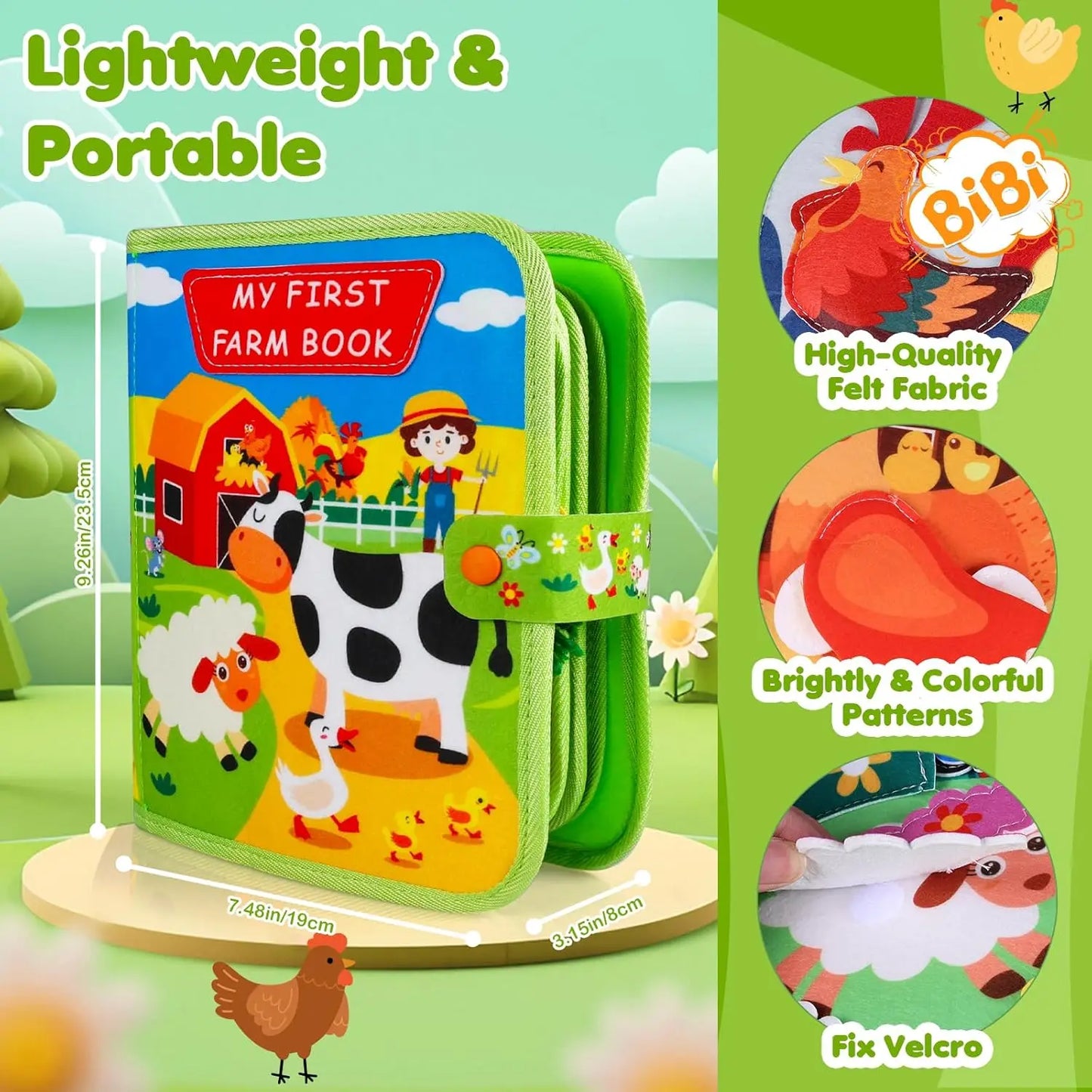 Busy Book For Toddlers Farm Animals Montessori Educational Toy