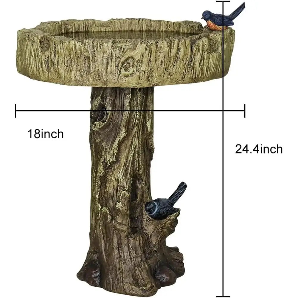 Rustic Concrete Bird Bath Garden Decor Attracts Birds