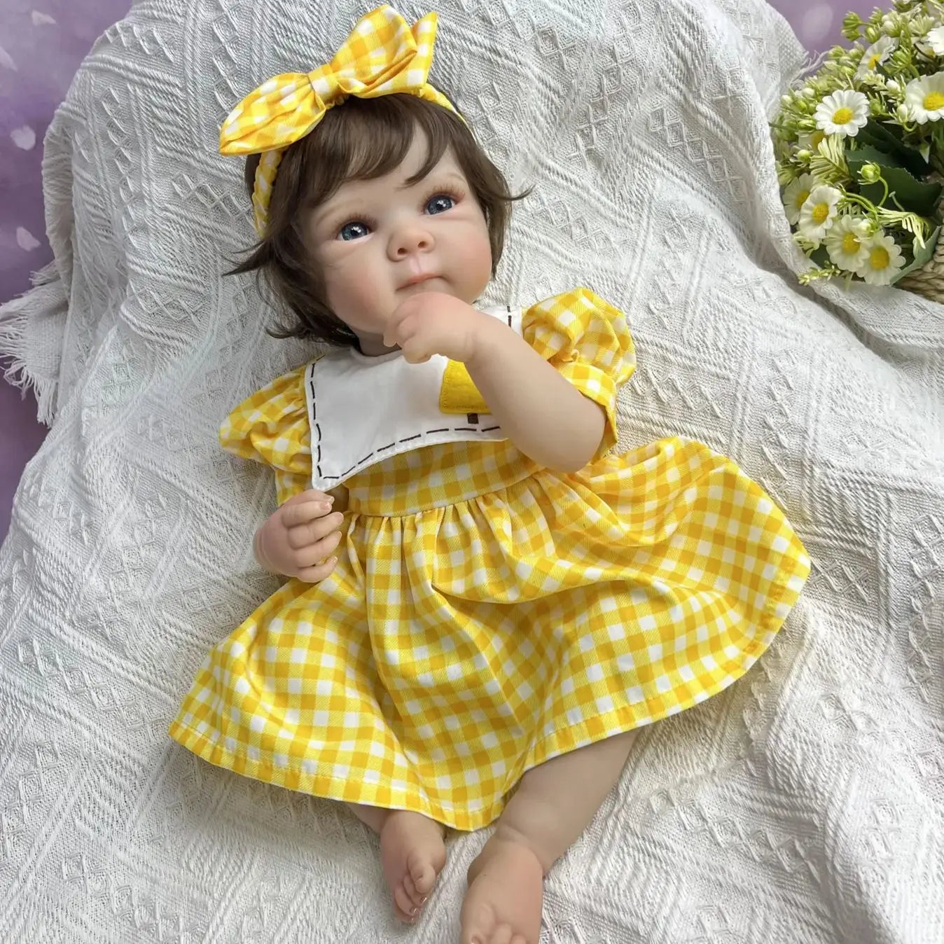 BZDOLL Full Vinyl Body Reborn Baby Doll Lifelike Handmade Gift