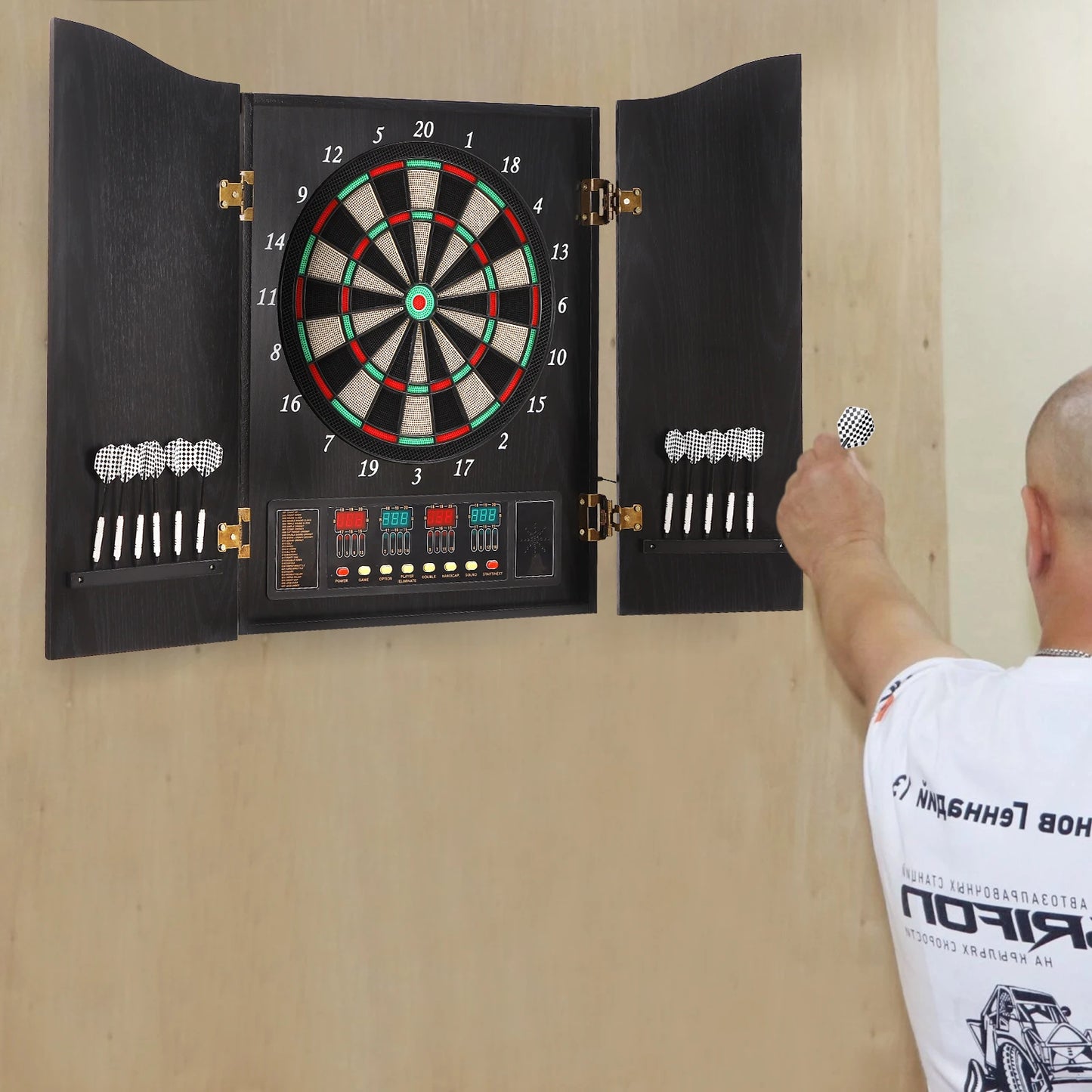 Electronic Dart Board Set With LED Displays And Voice Prompts