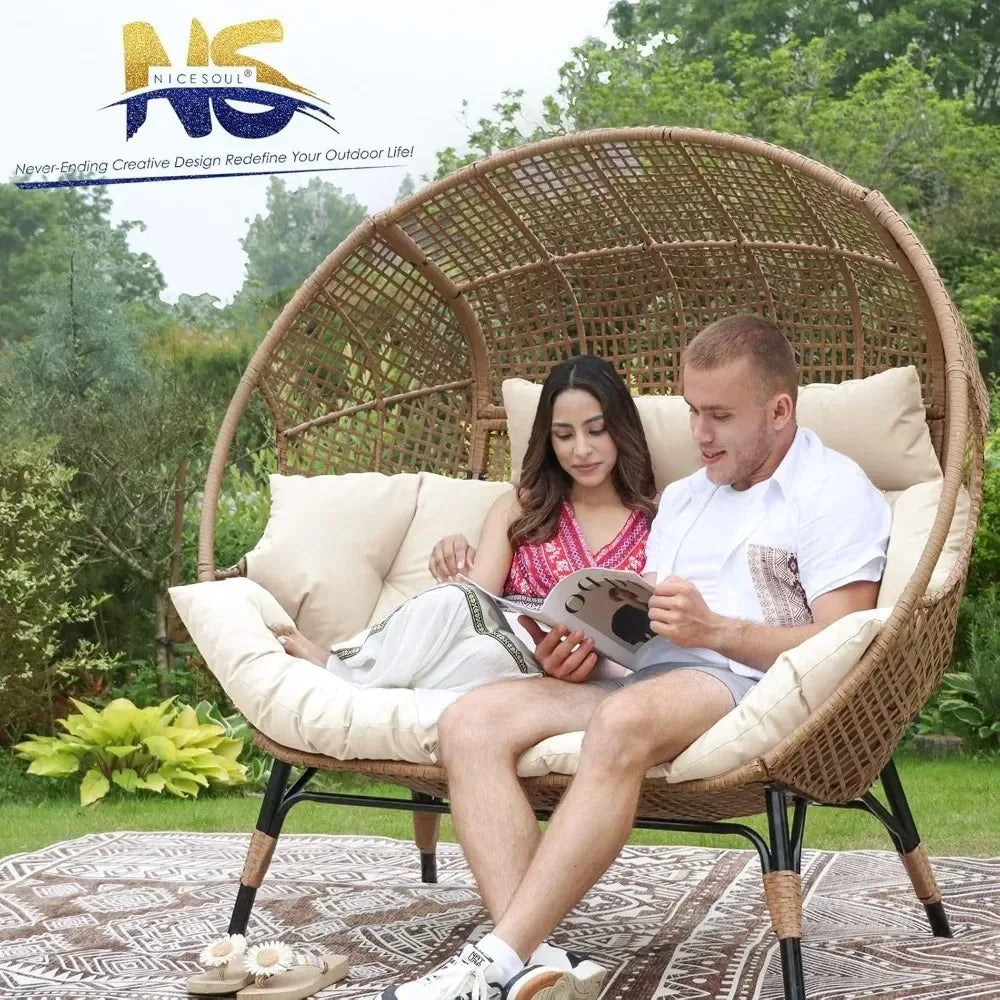 Double Egg Lounge Chair For Indoor Outdoor 680 Lb Capacity