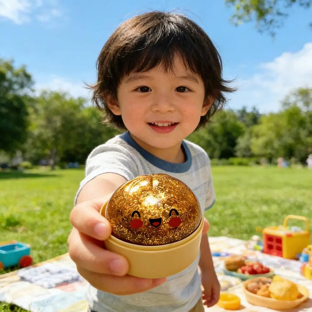 Realistic Giant Dumpling Squeeze Toy With Bamboo Steamer