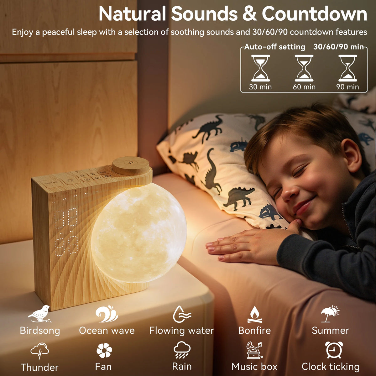 RETEYUNG Sunrise Alarm Clock With Moonlight And 10 Effects Timer