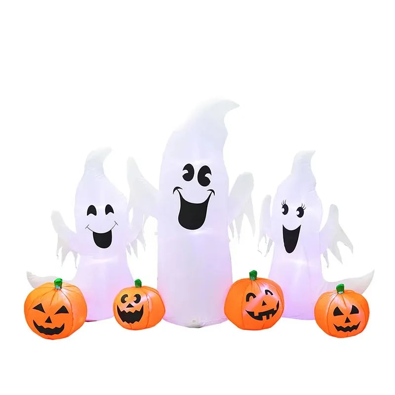 230cm Inflatable Halloween Pumpkin Pile Outdoor Garden Decoration Blowing Up Toys with LED Lights Christmas Gift Halloween Decor