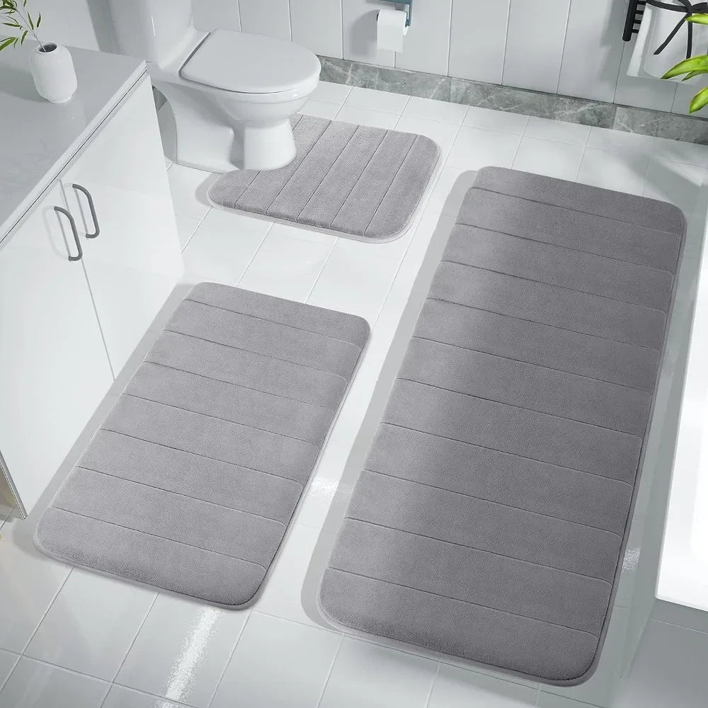 Memory Foam Bath Mat Non Slip Super Absorbent Bathroom Rug