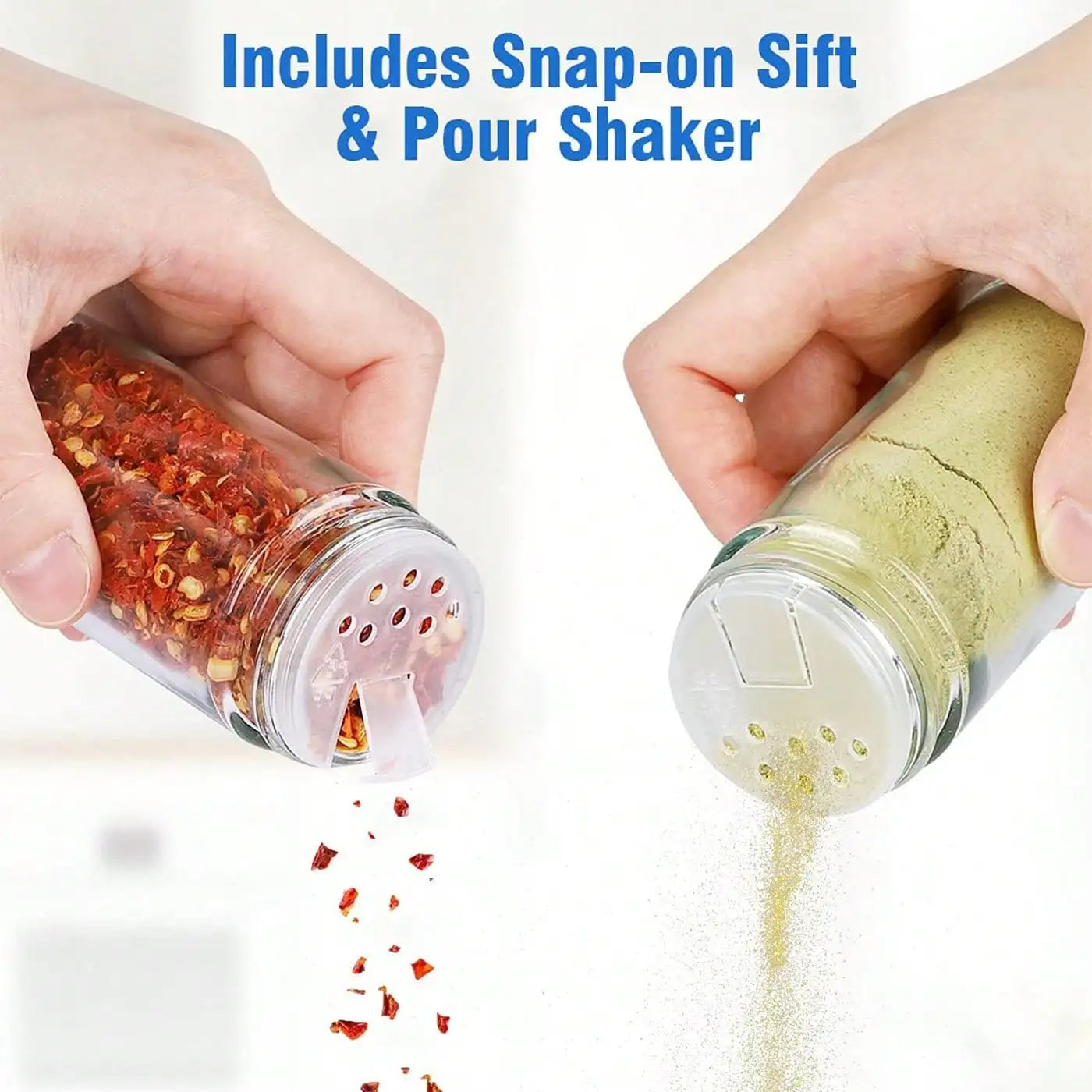 Spice Rack Organizer With Jars 20Pcs Revolving Stainless Steel Wood