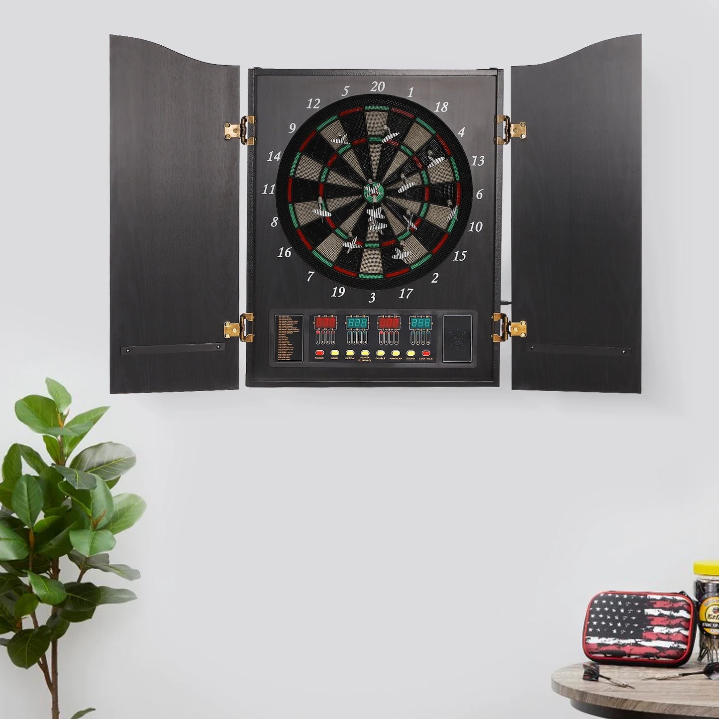 Electronic Dart Board Set With LED Displays And Voice Prompts