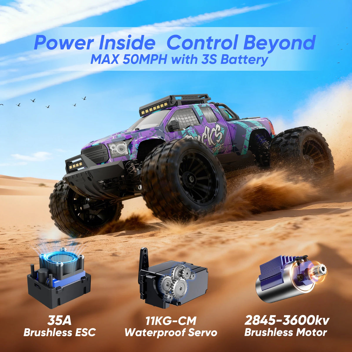 JIUSI PT14R Brushless 4WD RC Car High Speed Off Road