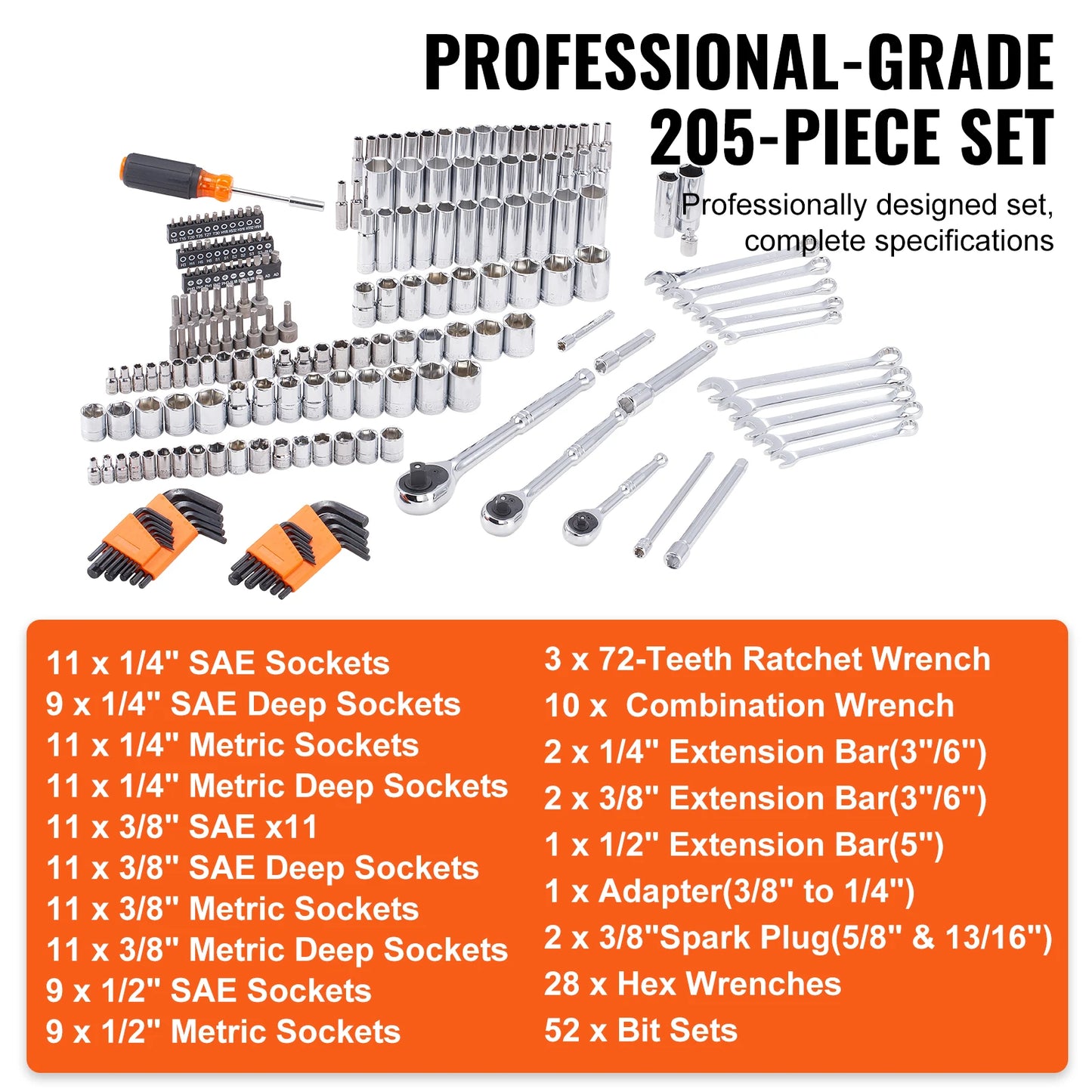 SucceBuy Mechanics Tool Set With Deep And Standard Sockets