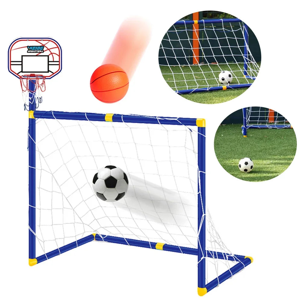 Kmoist 2 In 1 Basketball Stand And Football Goal Playset