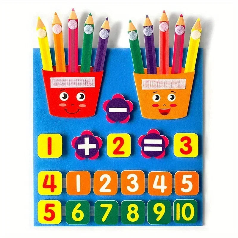 2 Pack Pencil Shape Felt Counters For Kids Counting Math Toy