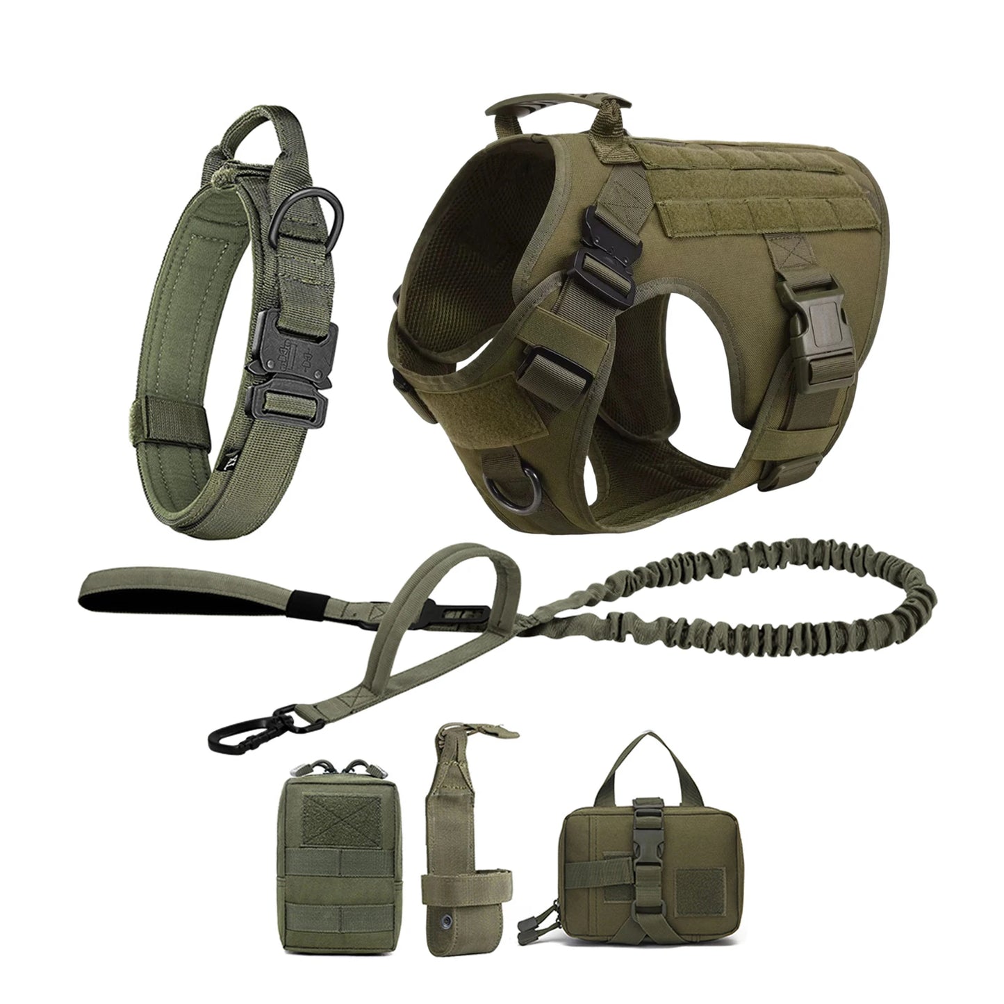 Petravel Tactical Dog Harness Vest With Molle Pouches For Training