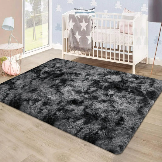 Machine Washable Ultra Soft Polyester Shag Rug Solid For Living Room And Bedroom