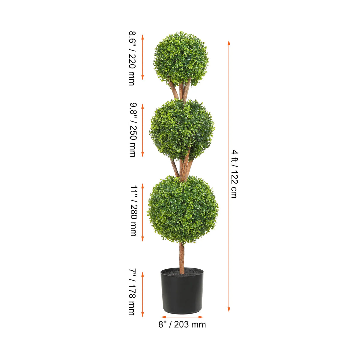 SucceBuy Artificial Boxwood Spiral Topiary Plant For Outdoor Decor