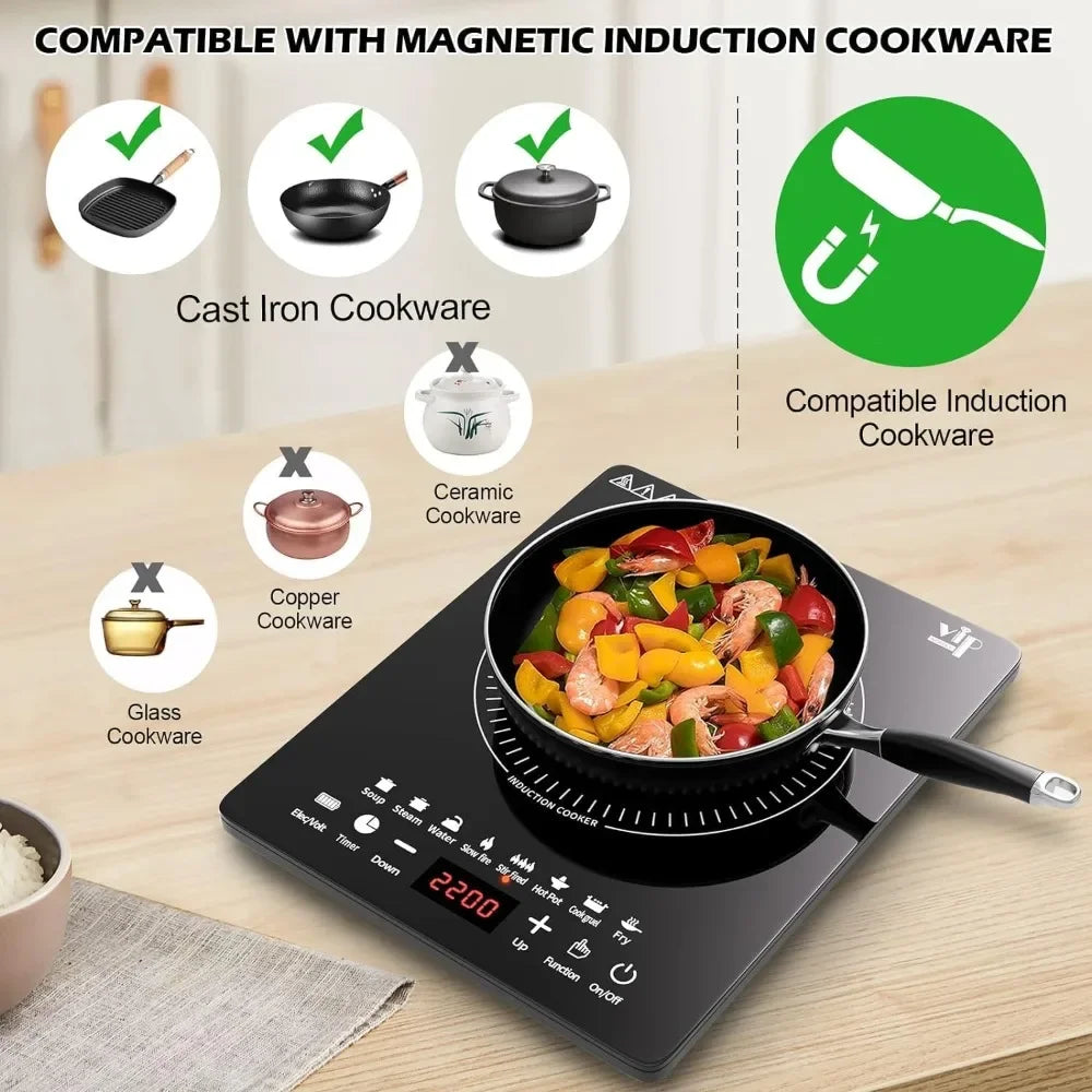 Bymaocar 110V Induction Cooktop 750W With Touch Panel