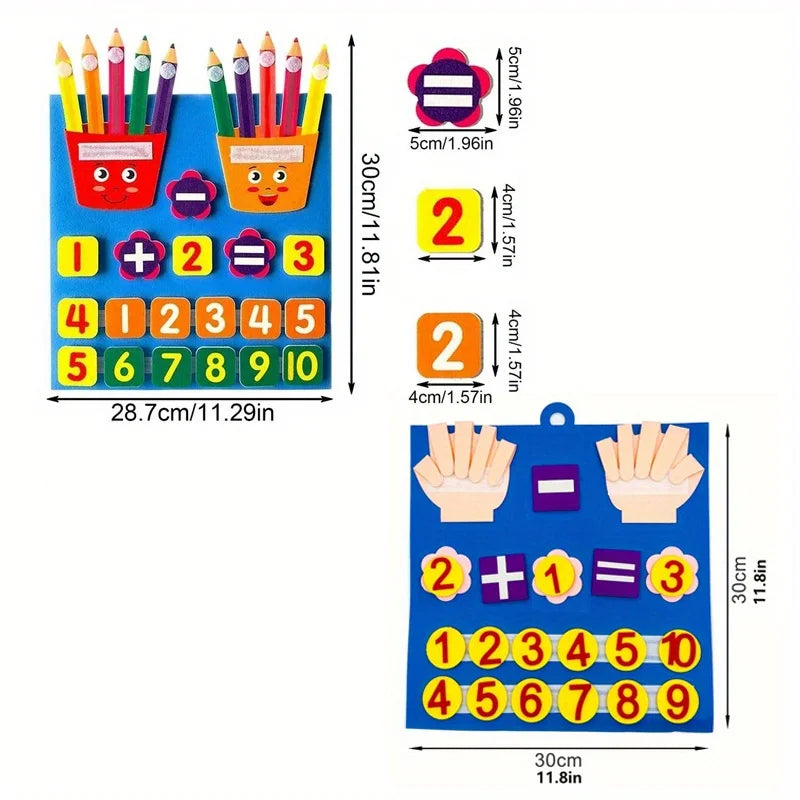 2 Pack Pencil Shape Felt Counters For Kids Counting Math Toy