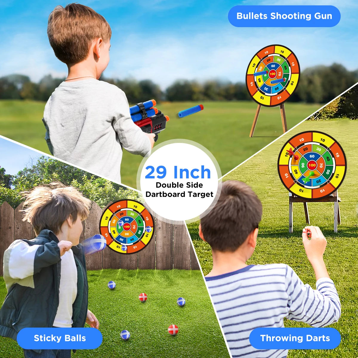 VATOS 2X Bow Arrow And Guns Toy Set For IndoorArchery
