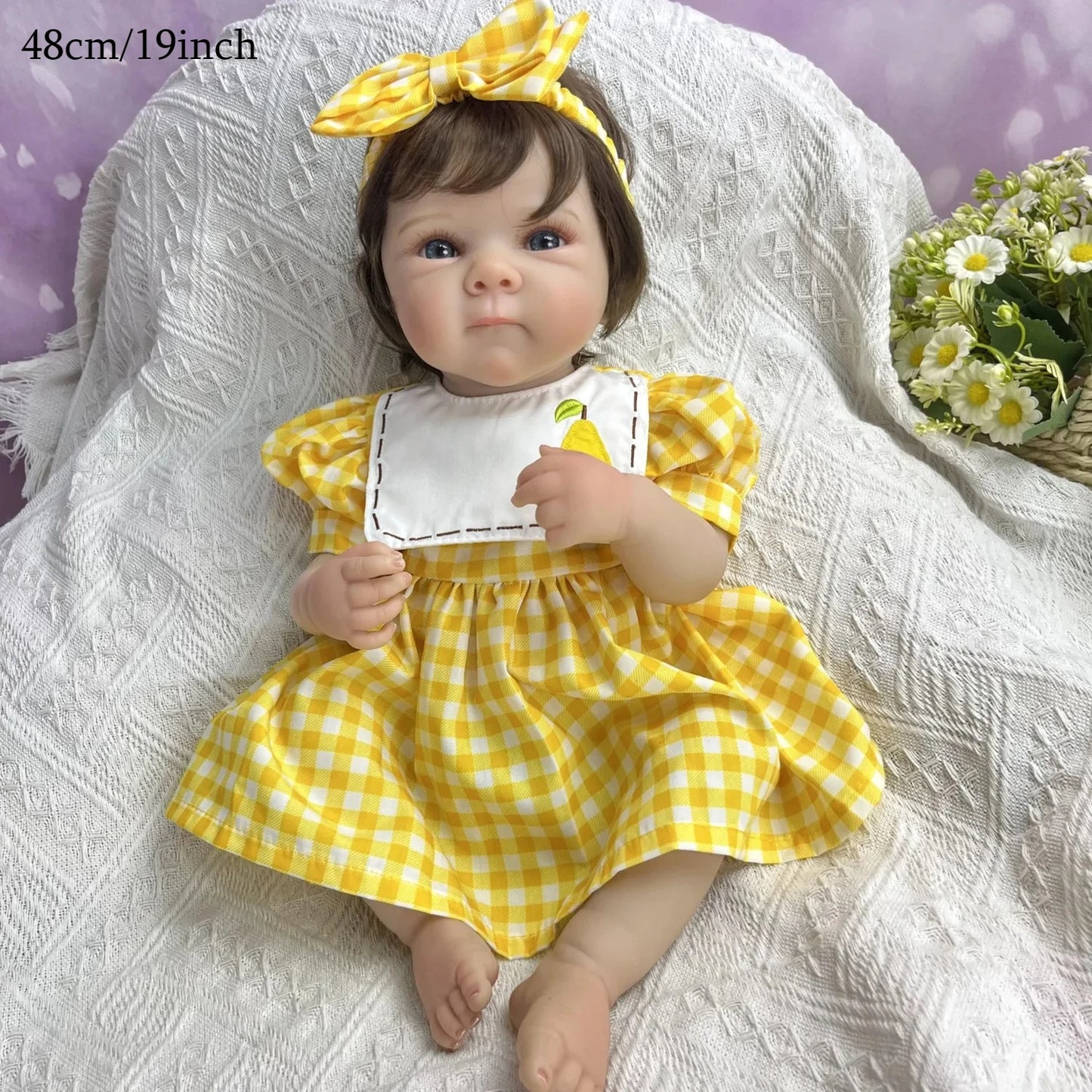 BZDOLL Full Vinyl Body Reborn Baby Doll Lifelike Handmade Gift