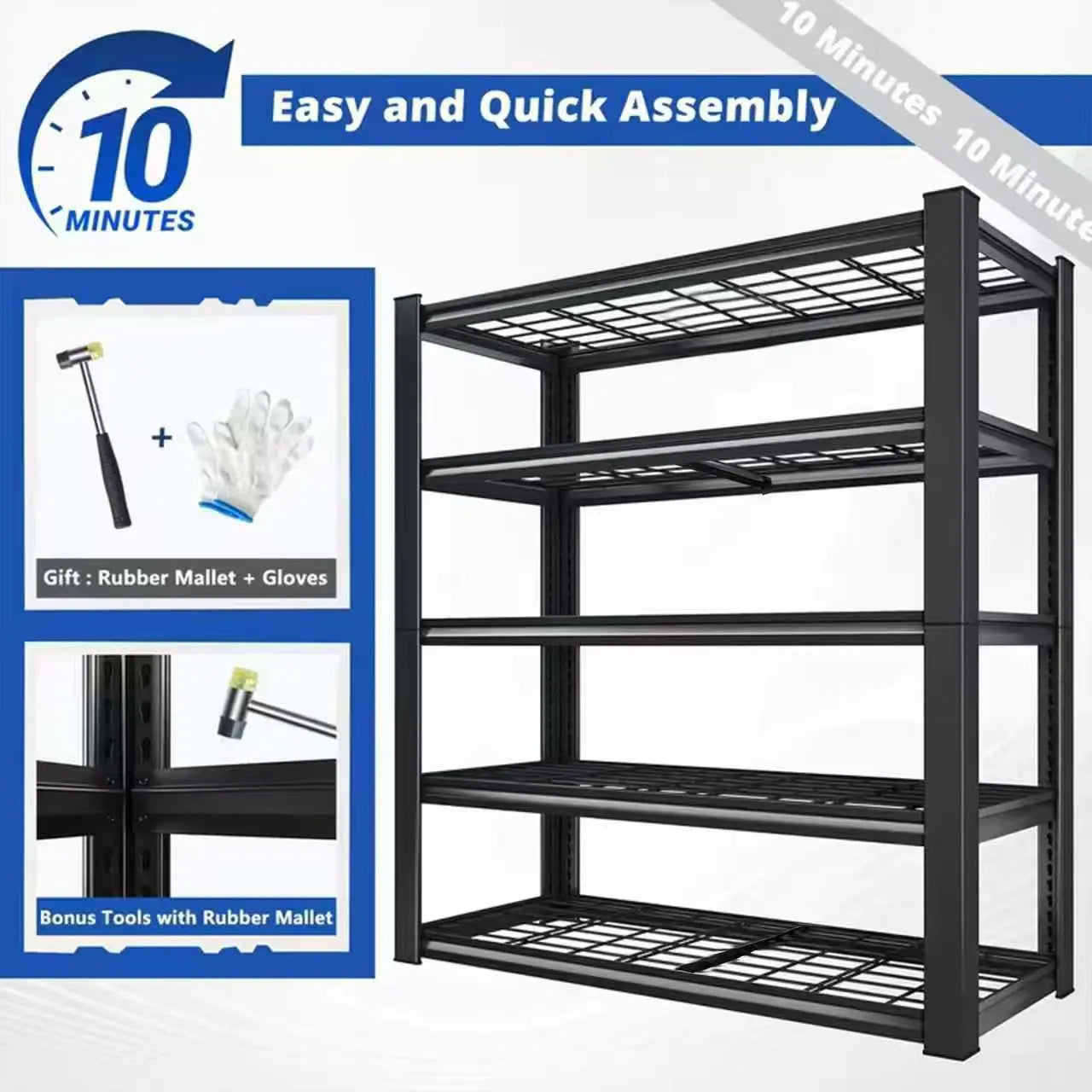 Commercial Grade Metal Shelving Rack For Warehouse And Basement