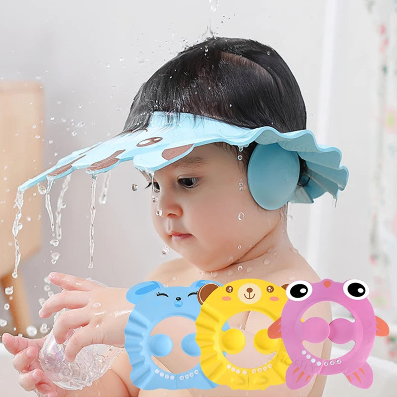 Adjustable Baby Shampoo Bathing Cap With Ear Protection
