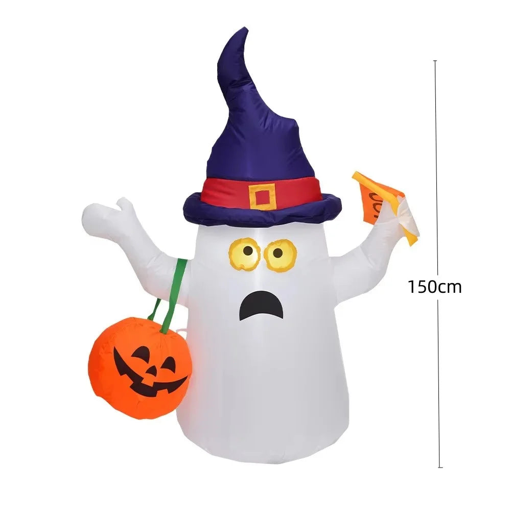 230cm Inflatable Halloween Pumpkin Pile Outdoor Garden Decoration Blowing Up Toys with LED Lights Christmas Gift Halloween Decor